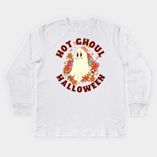 Hot ghoul Halloween Kids Long Sleeve T-Shirt